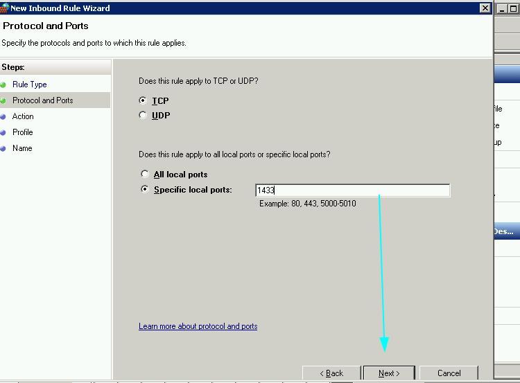 Hướng dẫn mở port 1433 cho MS SQL Server