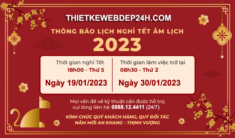 Thông báo nghỉ Tết Nguyên đán Quý Mão 2023