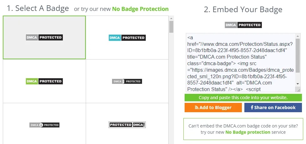 Dán đoạn mã được DMCA cung cấp vào footer trên website của bạn