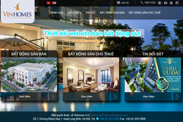 Thiết kế website dự án bất động sản